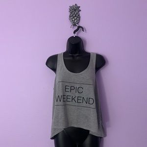 Grey Cropped Tank Top